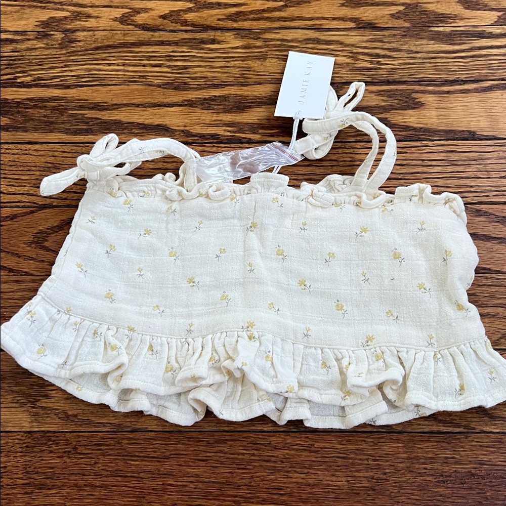 Jamie Kay Cream Floral Ruffle Top - Picture 2 of 3